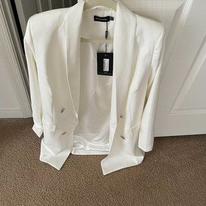 All White Blazer DRESS From Pretty Little Things